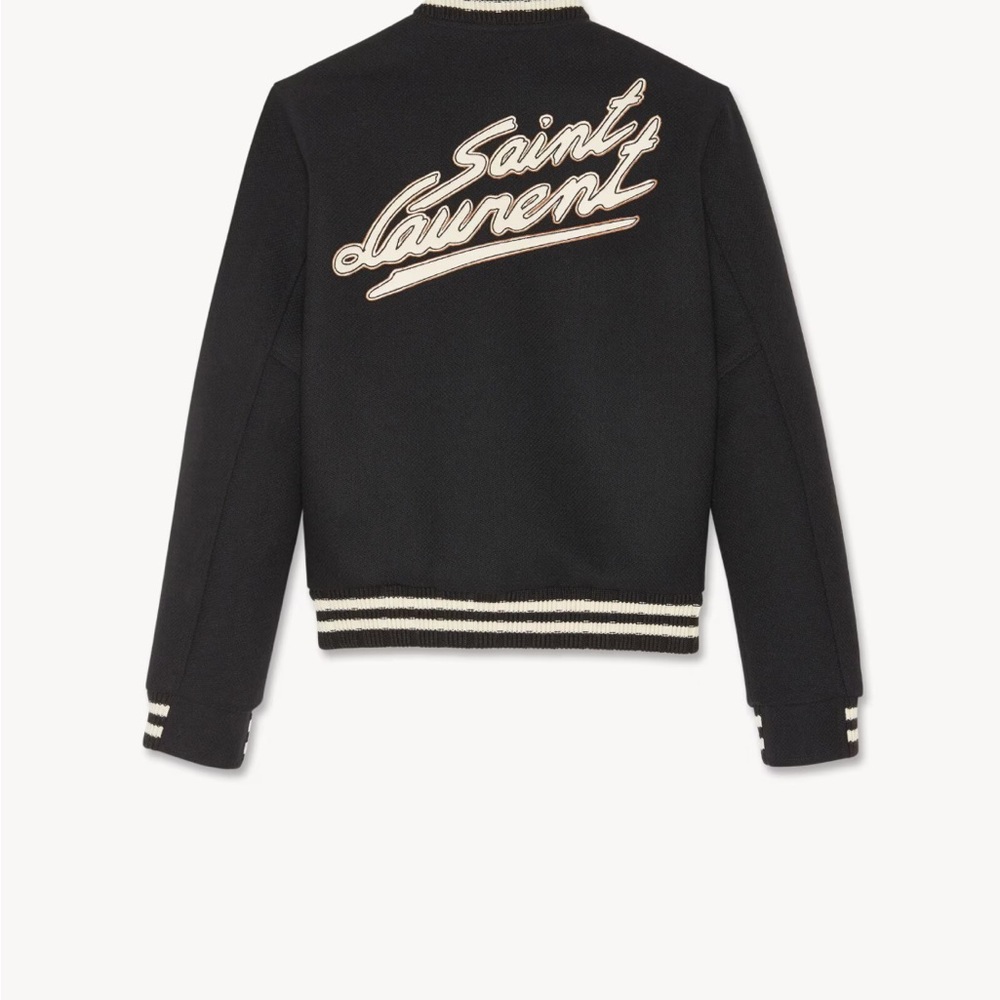 Saint Laurent Black Varsity Jacket